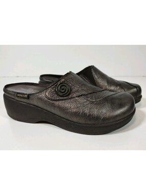 Mephisto Nature Is Future Helen Metallic Bronze Leather Clogs Comfort Womens 6.5